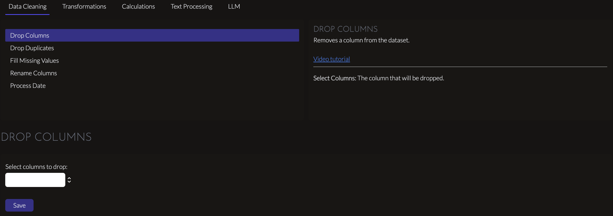 Drop Columns